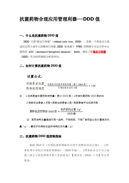 抗菌药物合理应用管理利器---DDD值