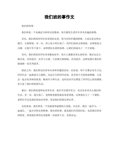 我们班的事作文