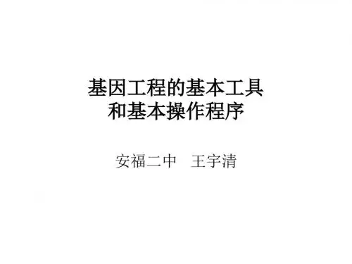 基因工程的基本工具和基本操作程序 PPT课件 人教课标版