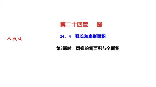 人教版九年级数学上册作业课件 第二十四章 圆 弧长和扇形面积 第2课时 圆锥的侧面积与全面积