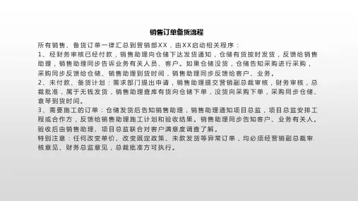 销售订单备货流程