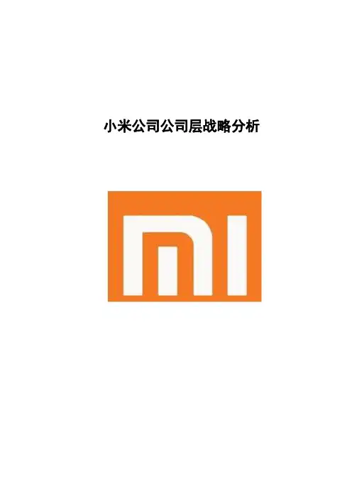 小米公司公司层战略分析——十组