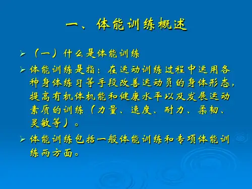 体能训练原理与方法