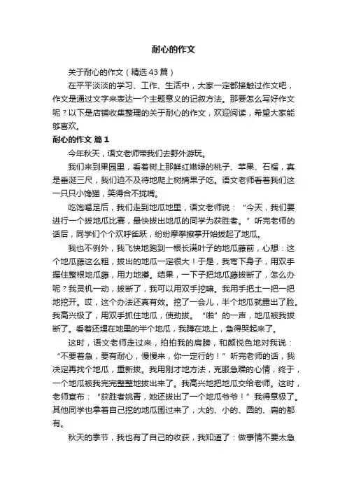 耐心的作文