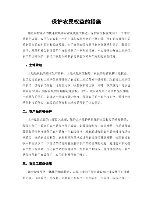 保护农民权益的措施