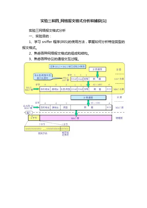 实验三和四_网络报文格式分析和捕获[1]