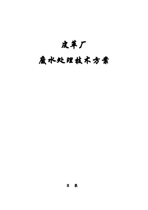 皮革污水处理技术方案