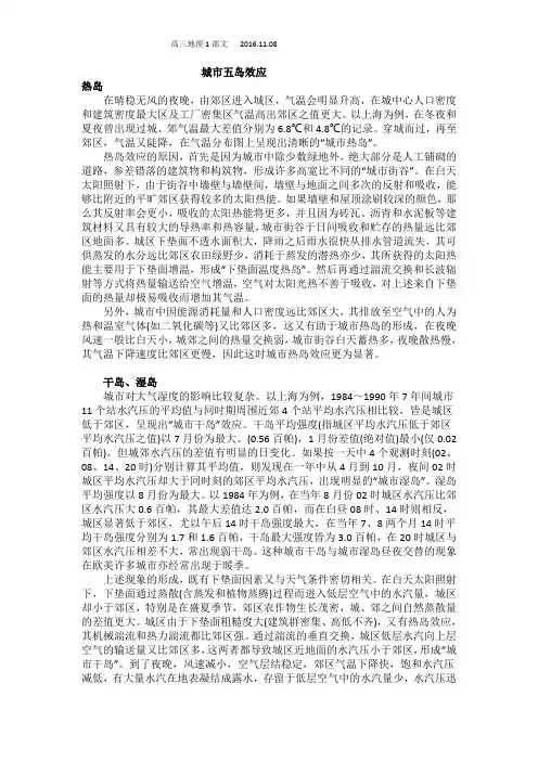 城市五岛效应