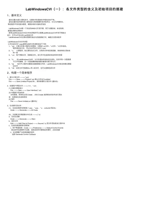 LabWindowsCVI（一）：各文件类型的含义及初始项目的搭建