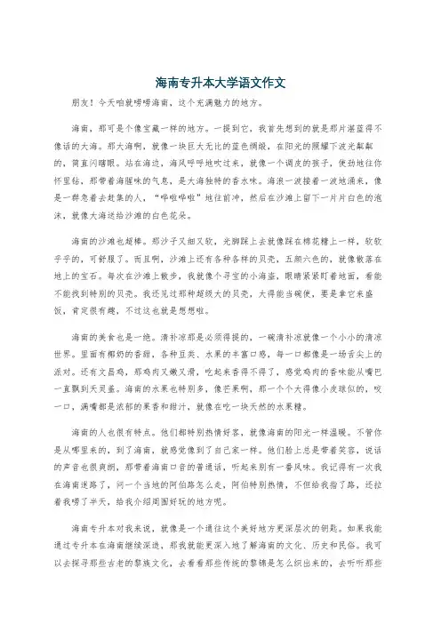海南专升本大学语文作文