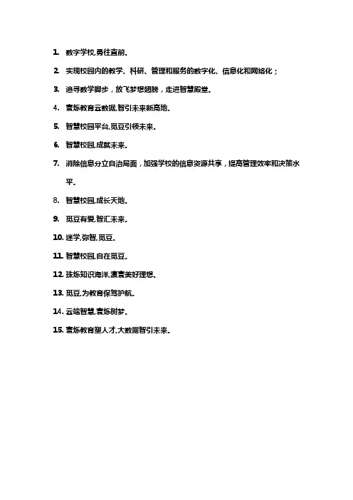 数字校园标语