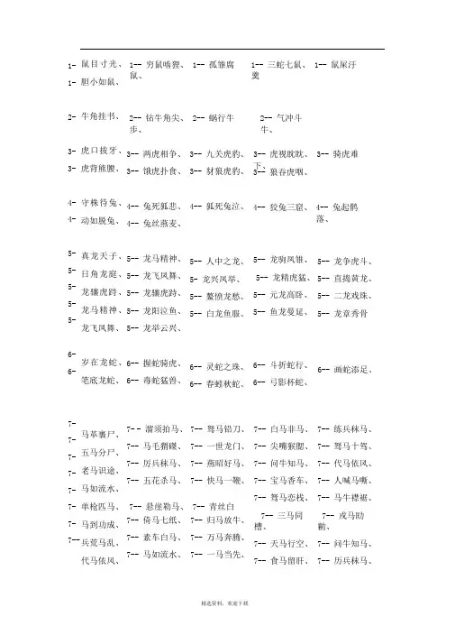 十二生肖成语大全