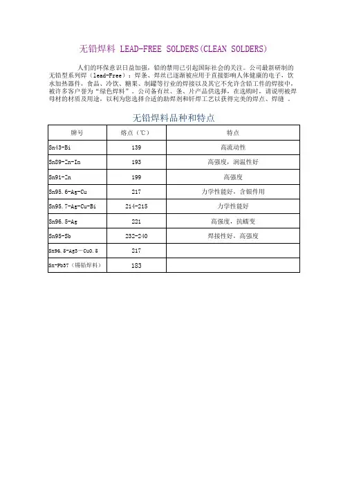 无铅焊料