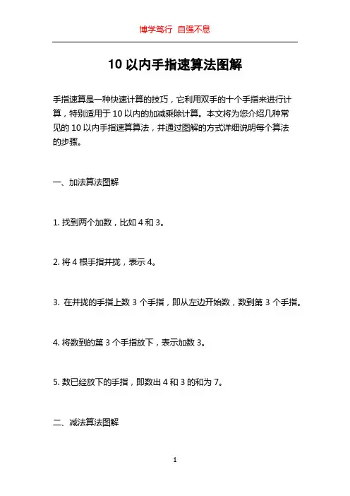 10以内手指速算法图解