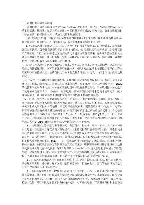常用地基处理方法简介及适用范围介绍