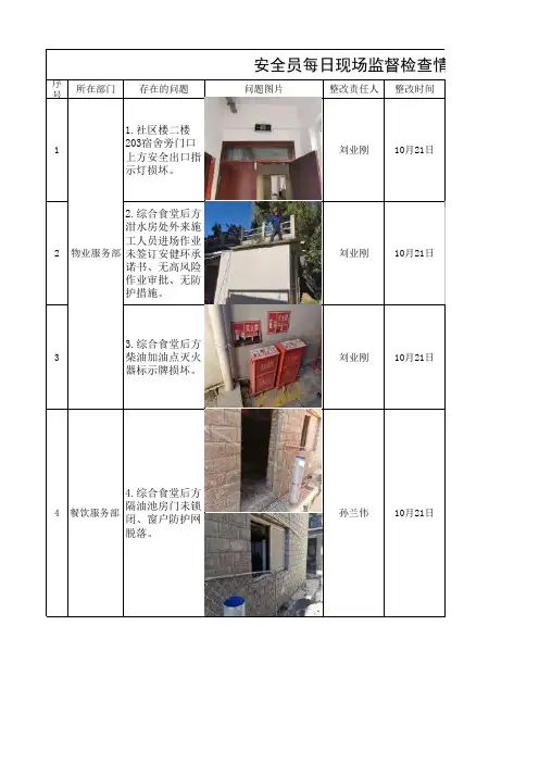 安全员每日现场监督检查情况表 (3)