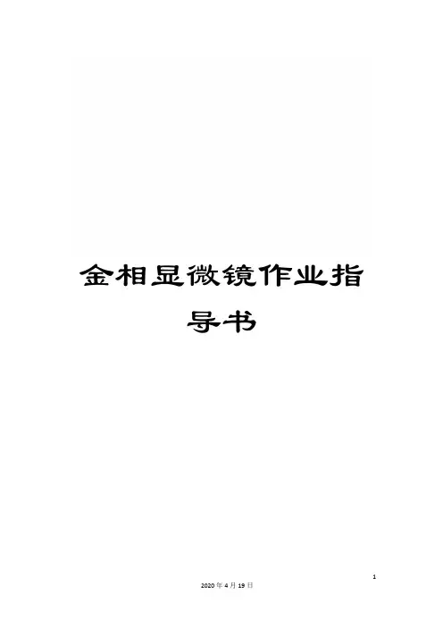 金相显微镜作业指导书
