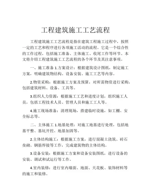 工程建筑施工工艺流程