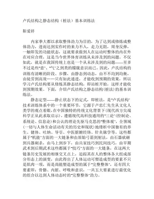 卢氏结构之静态结构(桩法)基本训练法