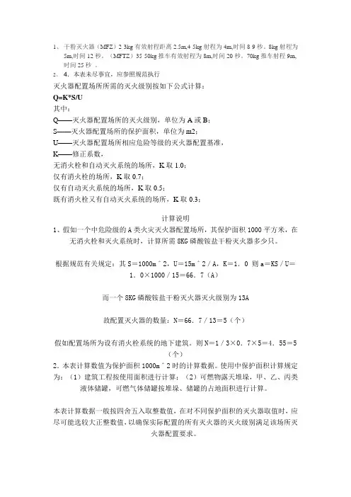 灭火器计算
