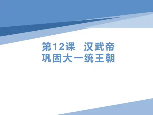 第12课  汉武帝巩固大一统王朝