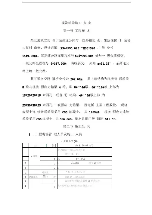 现浇箱梁施工方案
