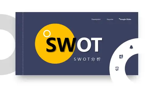 精致简约蓝黄配色SWOT分析PPT模板