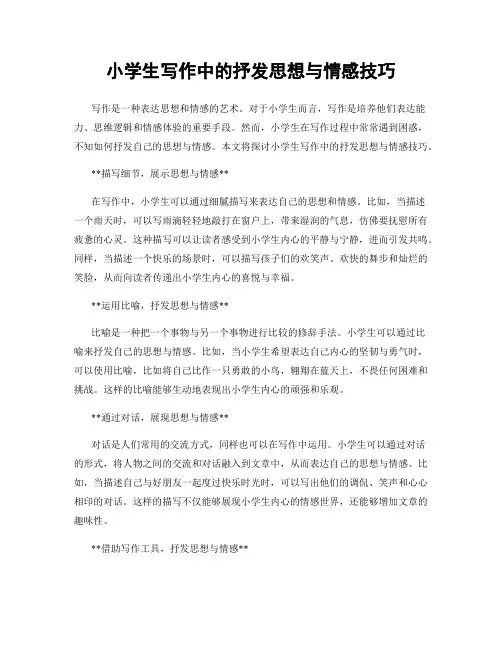 小学生写作中的抒发思想与情感技巧
