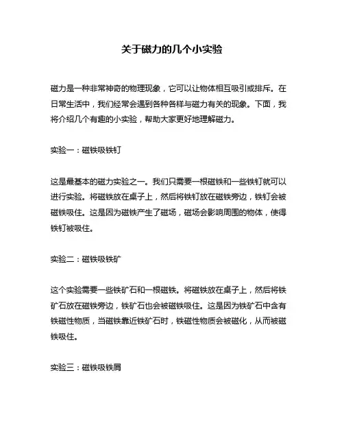 关于磁力的几个小实验