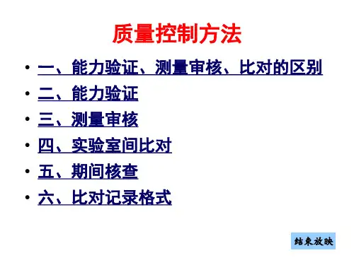 质量控制方法及结果判定原则