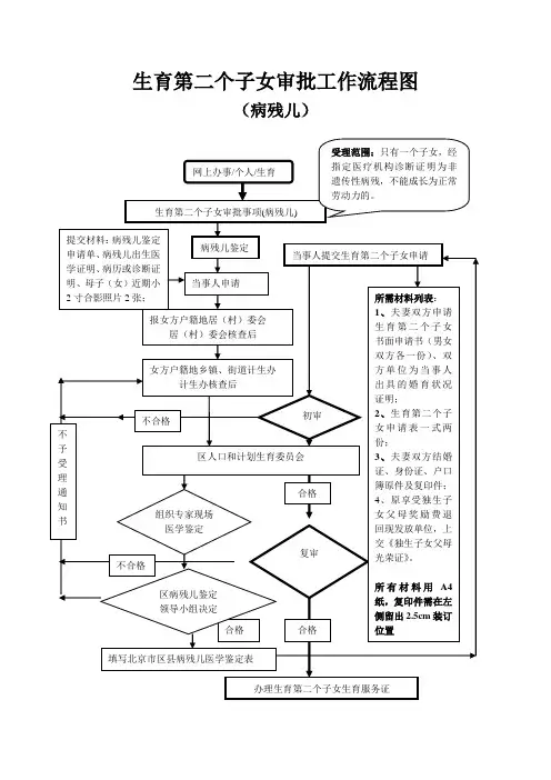 再生育一个子女审批工作流程图