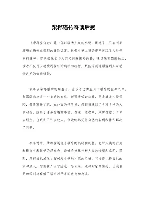 柴郡猫传奇读后感