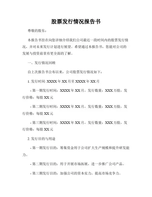 股票发行情况报告书
