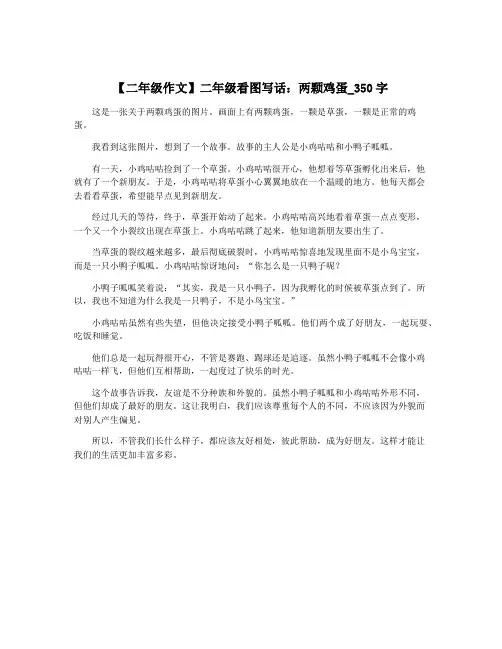 【二年级作文】二年级看图写话：两颗鸡蛋_350字