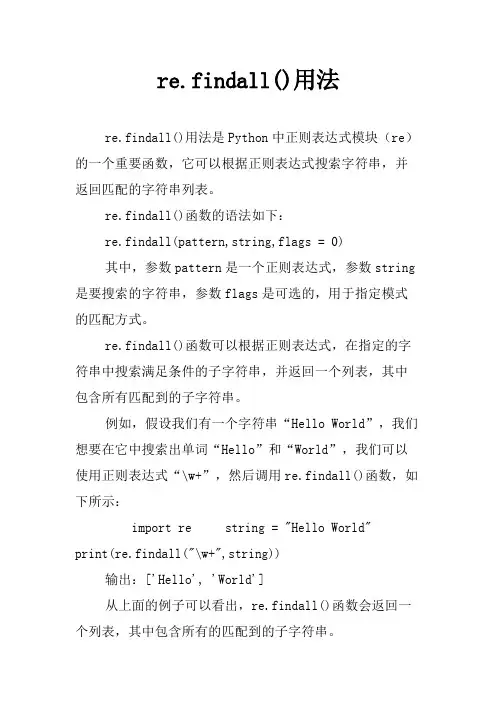 re.findall()用法