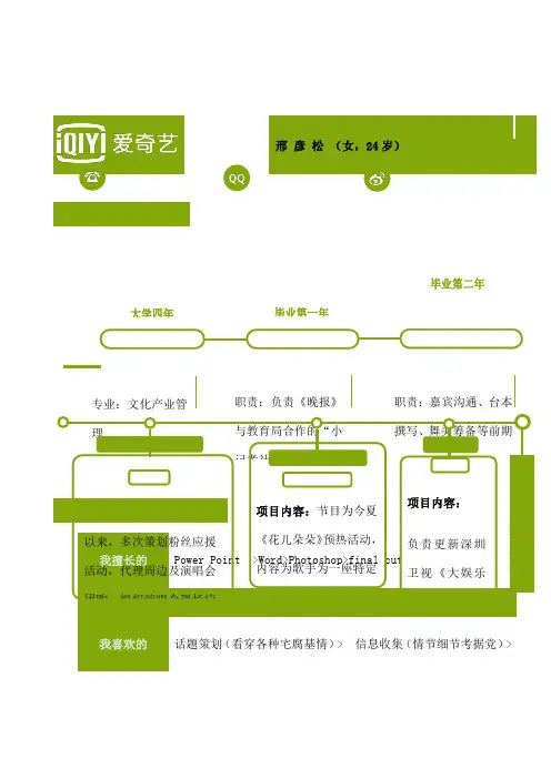电视剧频道编辑求职简历自我介绍自我鉴定 