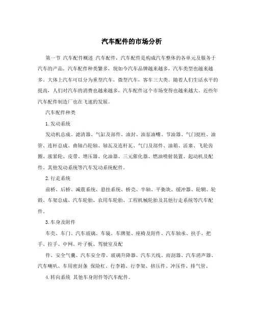 汽车配件的市场分析