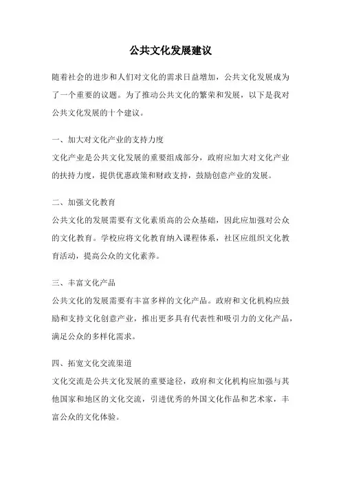 公共文化发展建议
