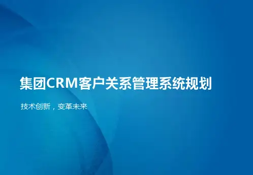 集团CRM客户关系管理系统规划