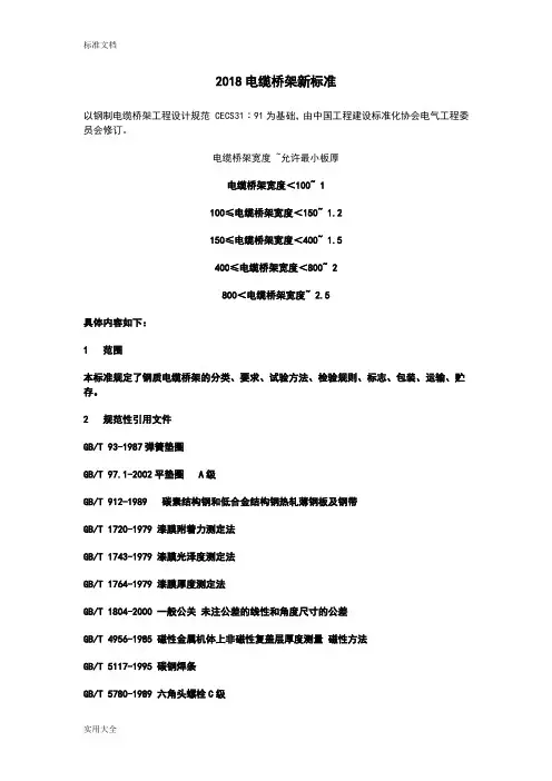 2018电缆桥架新实用标准