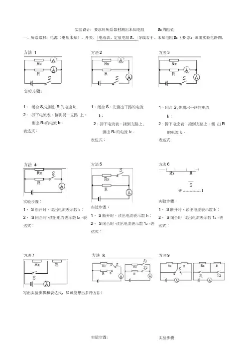 特殊方法测电阻总结