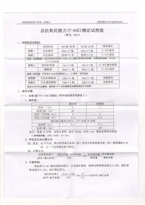 试剂盒说明