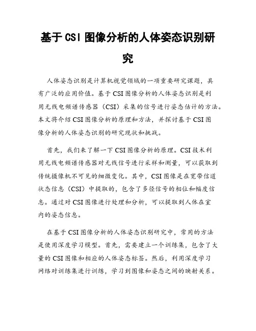 基于CSI图像分析的人体姿态识别研究
