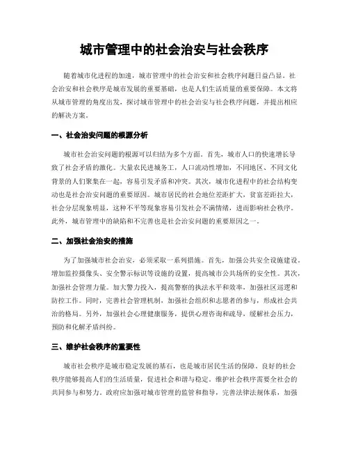 城市管理中的社会治安与社会秩序