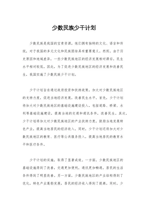 少数民族少干计划