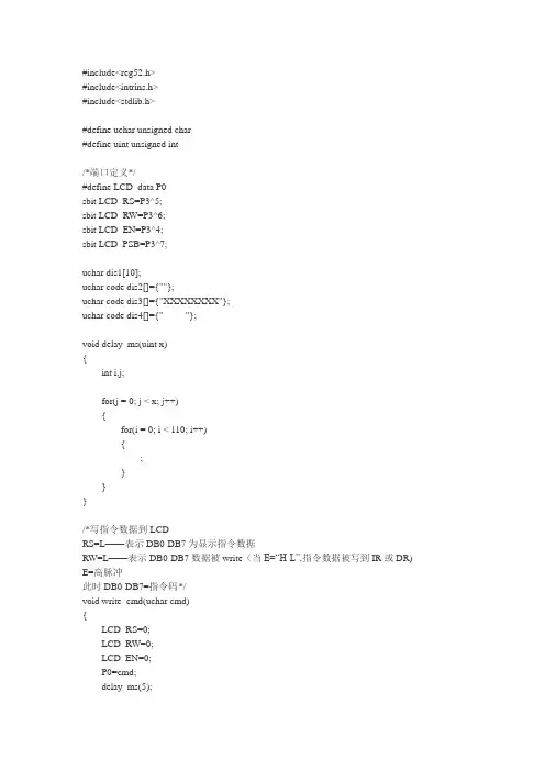 12864液晶代码(很实用的)