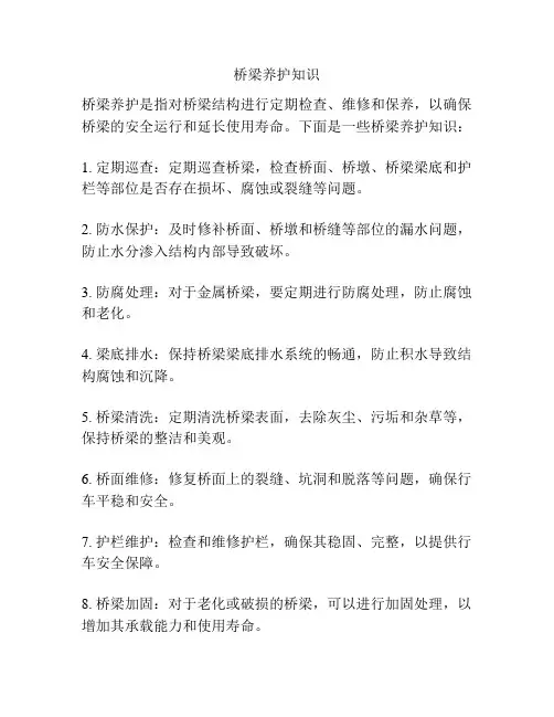桥梁养护知识