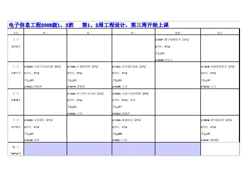 郑州大学信息工程学院11-12第一学期课表