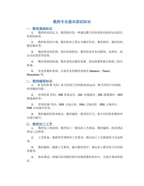 数控专业基本面试知识