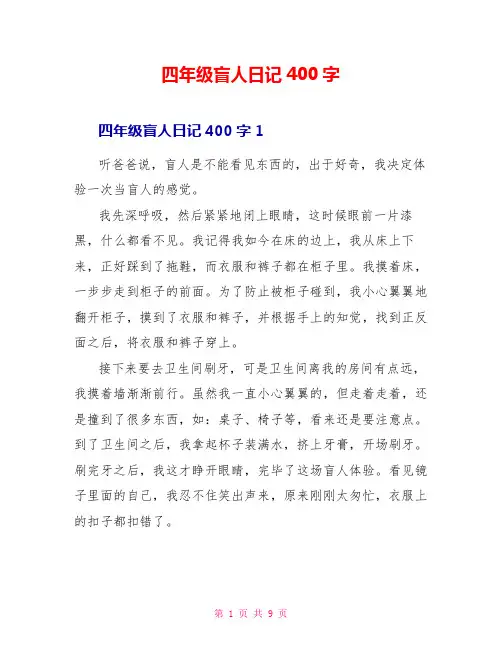 四年级盲人日记400字
